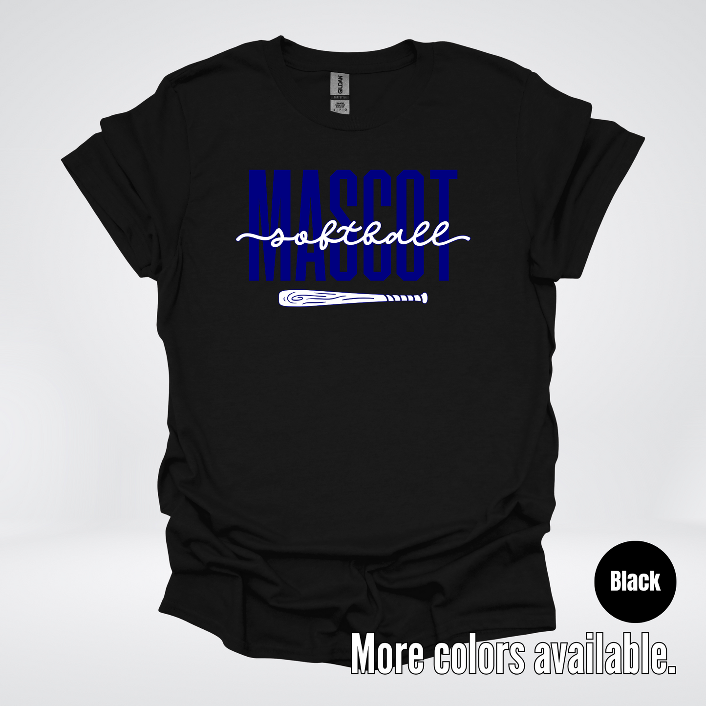 Custom Mascot – Navy - Softball Design 27 T-Shirt