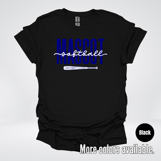 Custom Mascot – Navy - Softball Design 27 T-Shirt