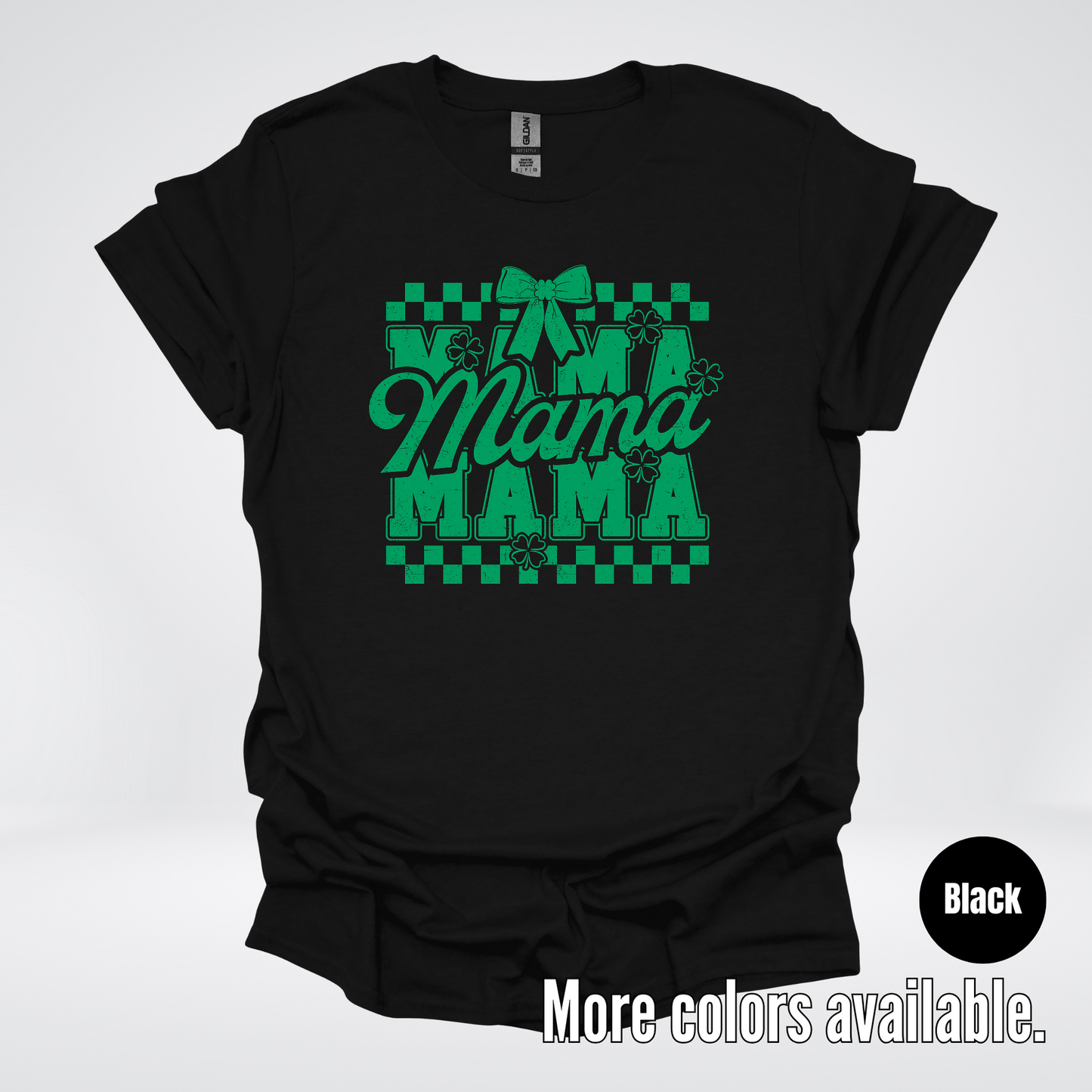Distressed Saint Patrick’s Day Green Coquette Bow Mama T-Shirt