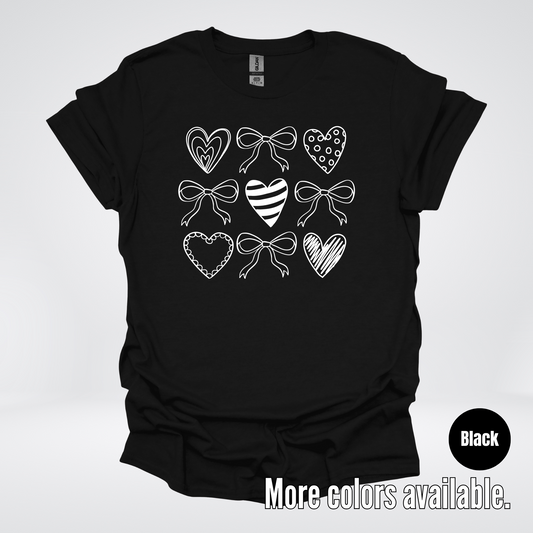Doodle Coquette Hearts T-Shirt