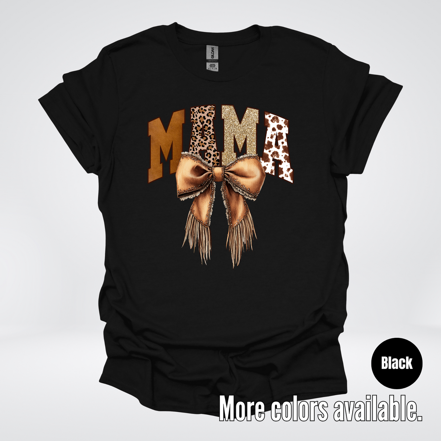 MAMA Western Coquette Leather Bow And Tassels T-Shirt