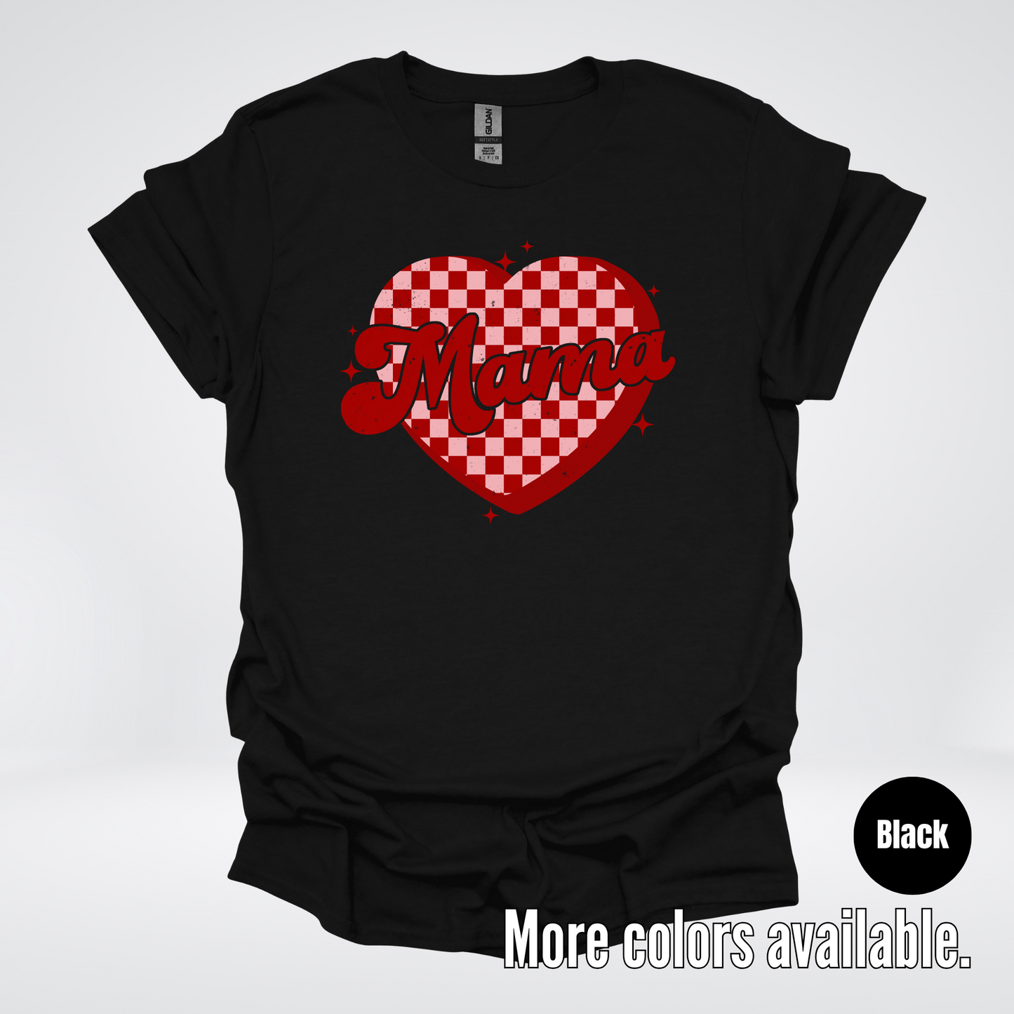 Mama Checkered Heart T-Shirt