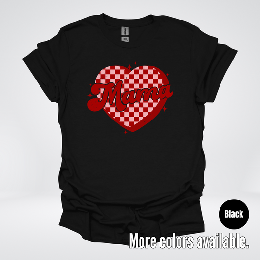 Mama Checkered Heart T-Shirt