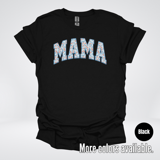 Mama Light Blue Floral T-Shirt