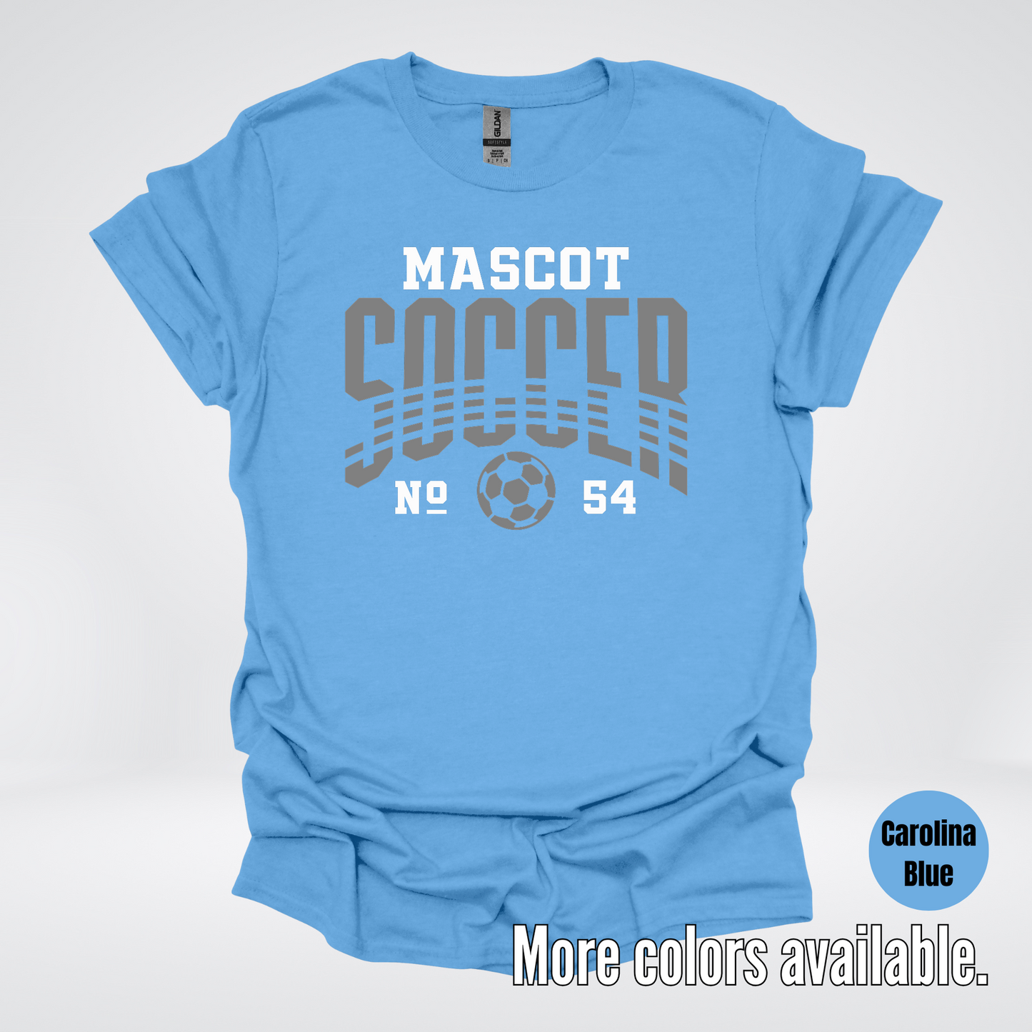 Custom Mascot & Number – Gray Design 01 - Soccer T-Shirt