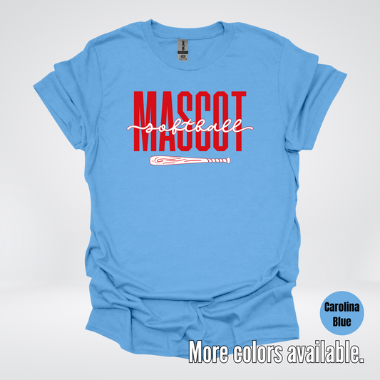 Custom Mascot – Red - Softball Design 28 T-Shirt