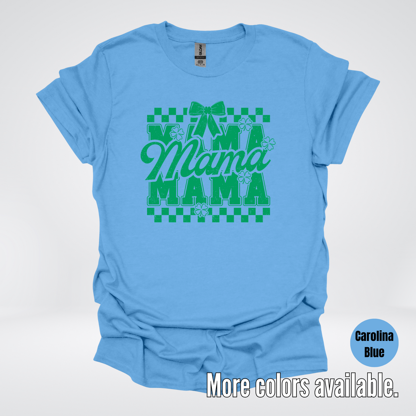 Distressed Saint Patrick’s Day Green Coquette Bow Mama T-Shirt