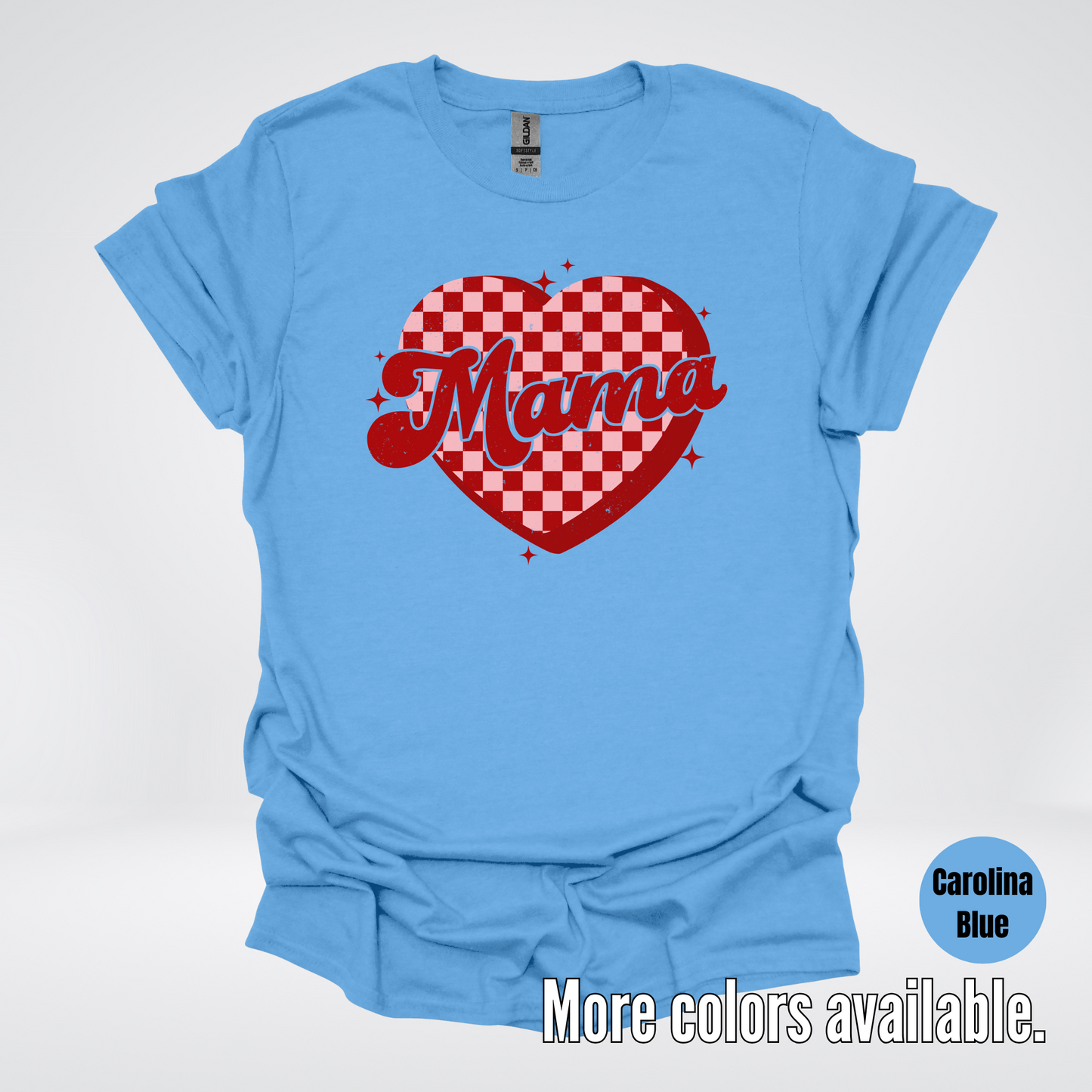 Mama Checkered Heart T-Shirt