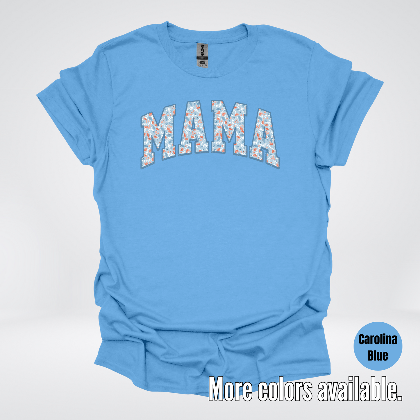 Mama Light Blue Floral T-Shirt