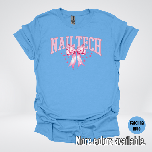 Nail Tech Varsity Pink Coquette T-Shirt