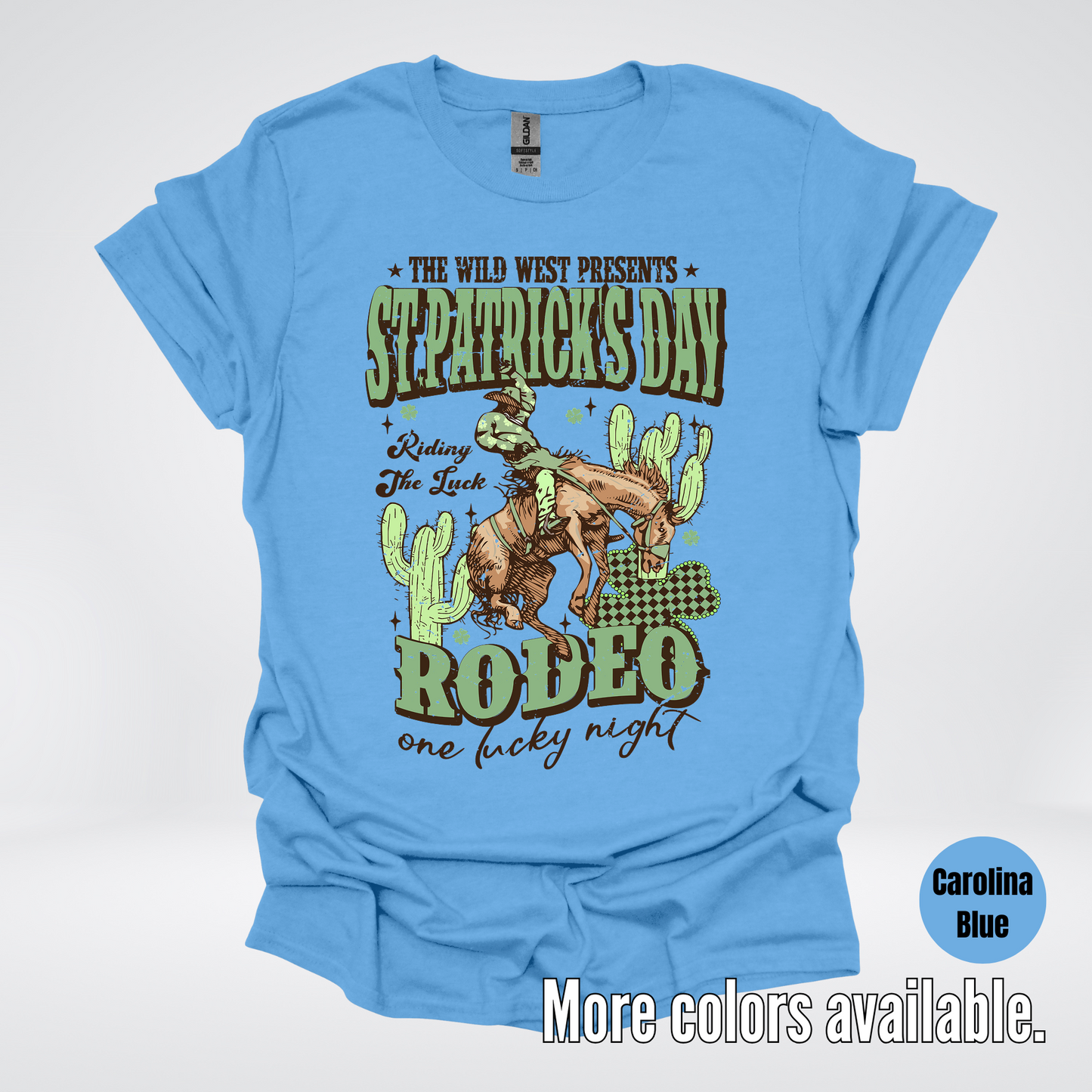 Saint Patrick’s Day Rodeo One Lucky Night Distressed T-Shirt