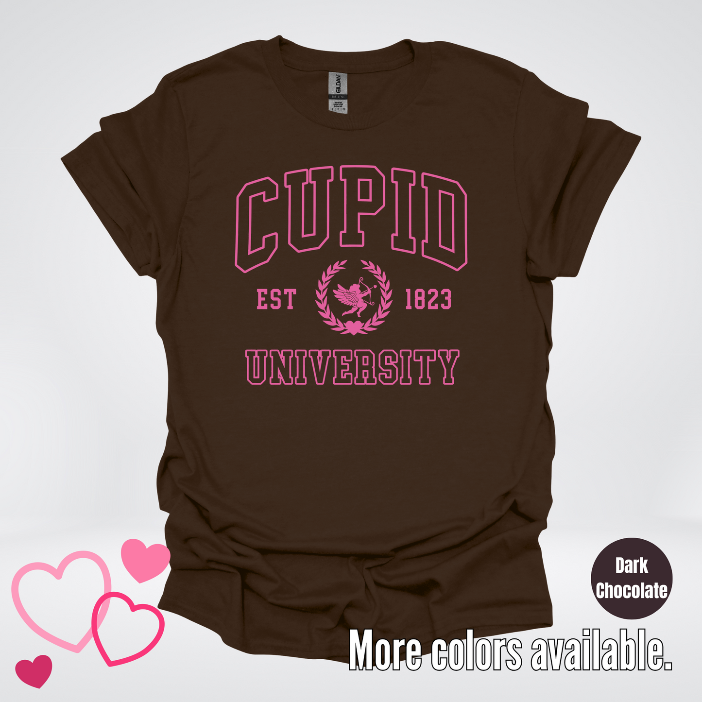 Cupid University Est 1823 Bright Pink Design T-Shirt