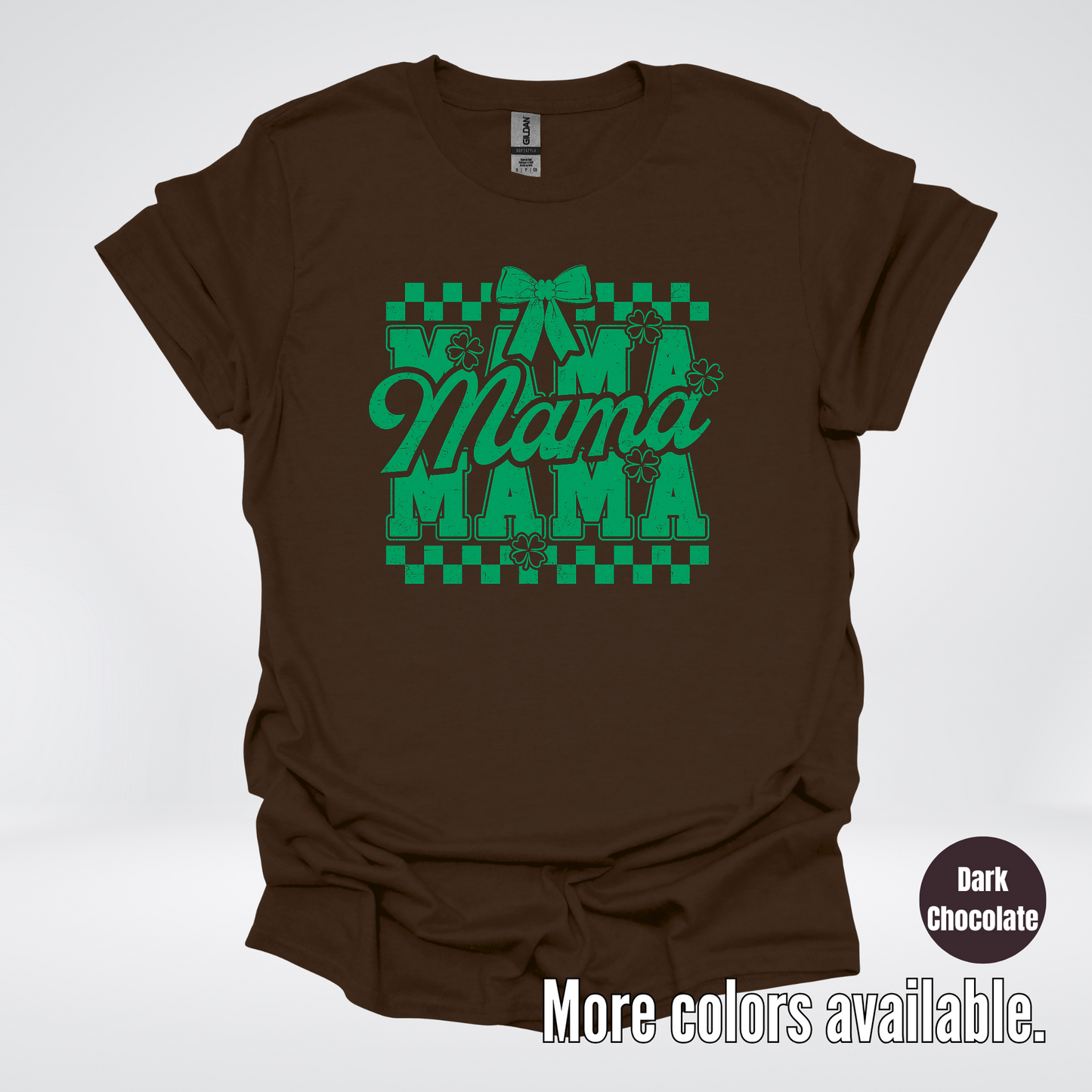 Distressed Saint Patrick’s Day Green Coquette Bow Mama T-Shirt