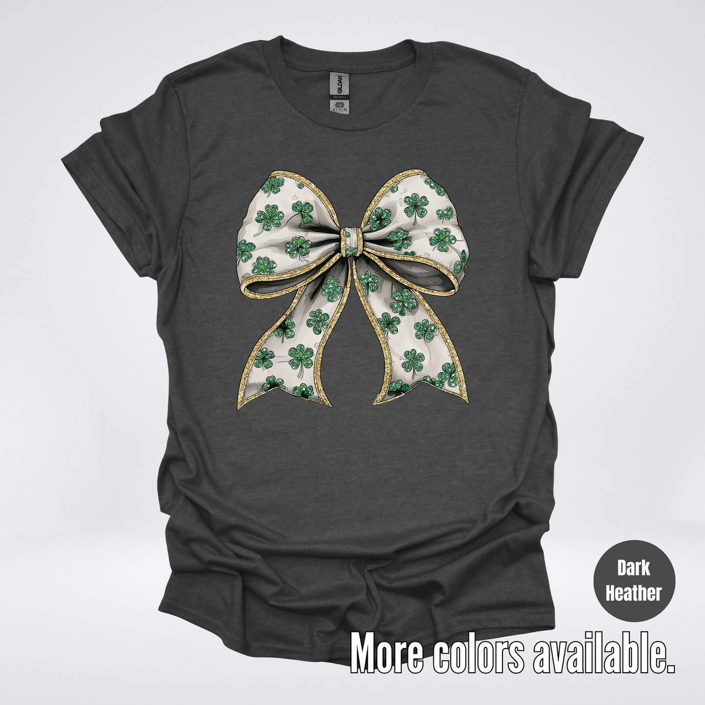 Lucky Clover Green Coquette Glitter Bow – Saint Patrick’s Day T-Shirt