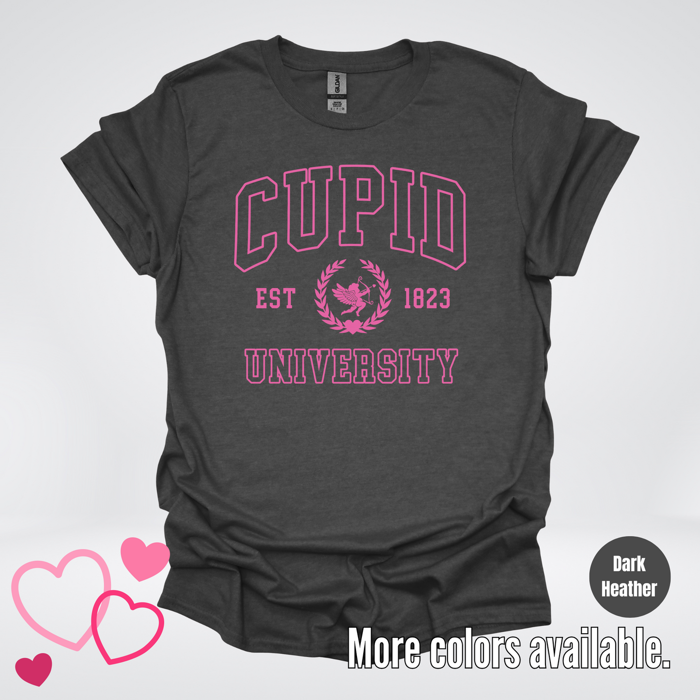 Cupid University Est 1823 Bright Pink Design T-Shirt