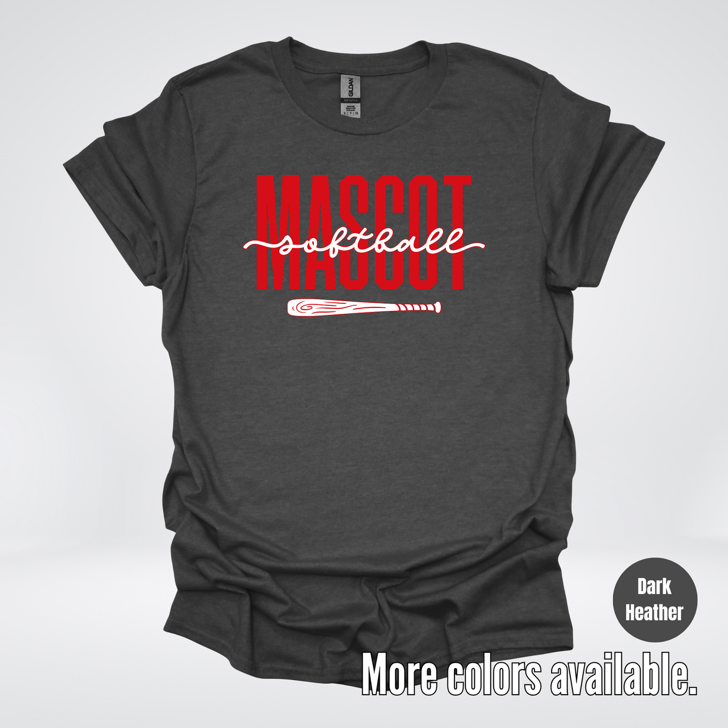 Custom Mascot – Red - Softball Design 28 T-Shirt