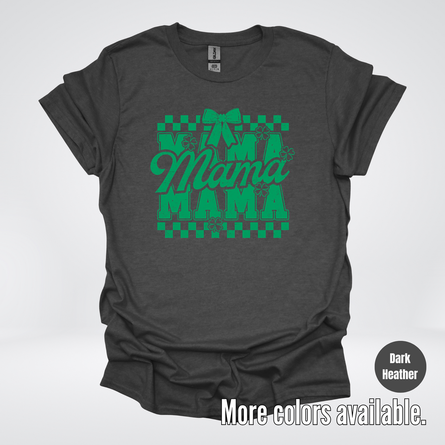 Distressed Saint Patrick’s Day Green Coquette Bow Mama T-Shirt