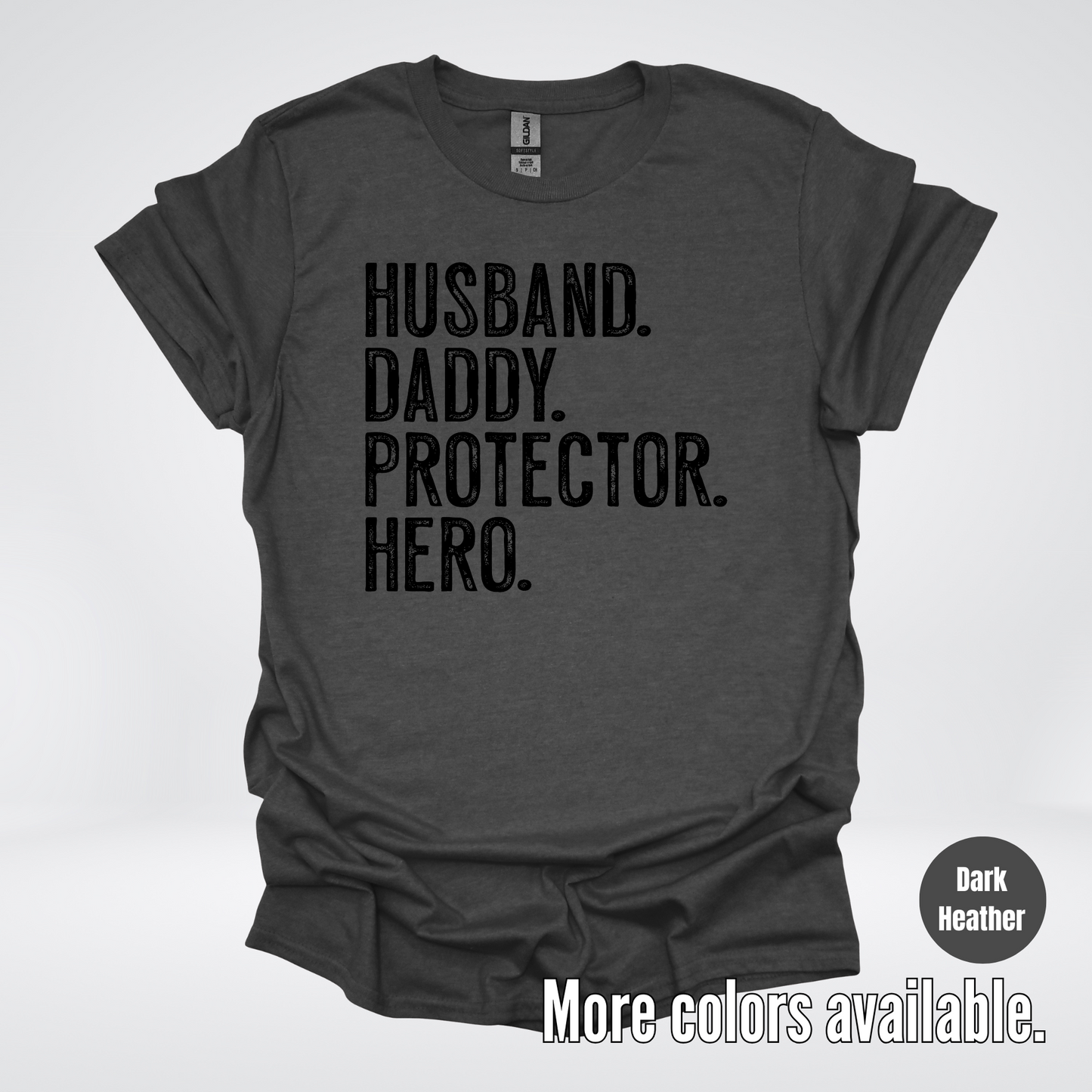 Husband Daddy Protector Hero - Black Design – Father’s Day T-Shirt