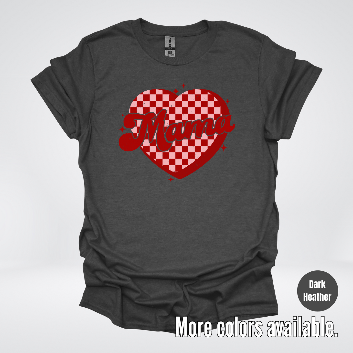 Mama Checkered Heart T-Shirt