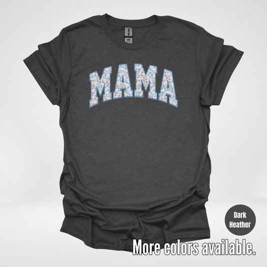 Mama Light Blue Floral T-Shirt