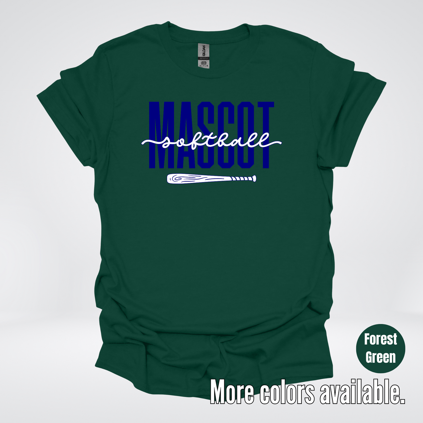 Custom Mascot – Navy - Softball Design 27 T-Shirt