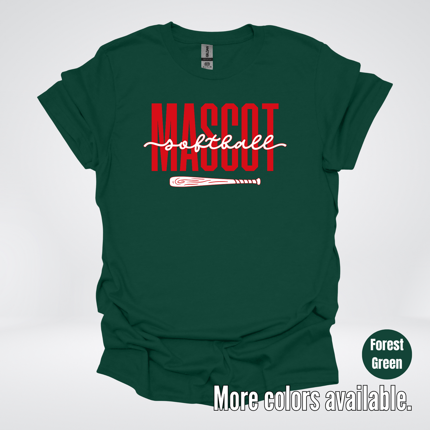 Custom Mascot – Red - Softball Design 28 T-Shirt