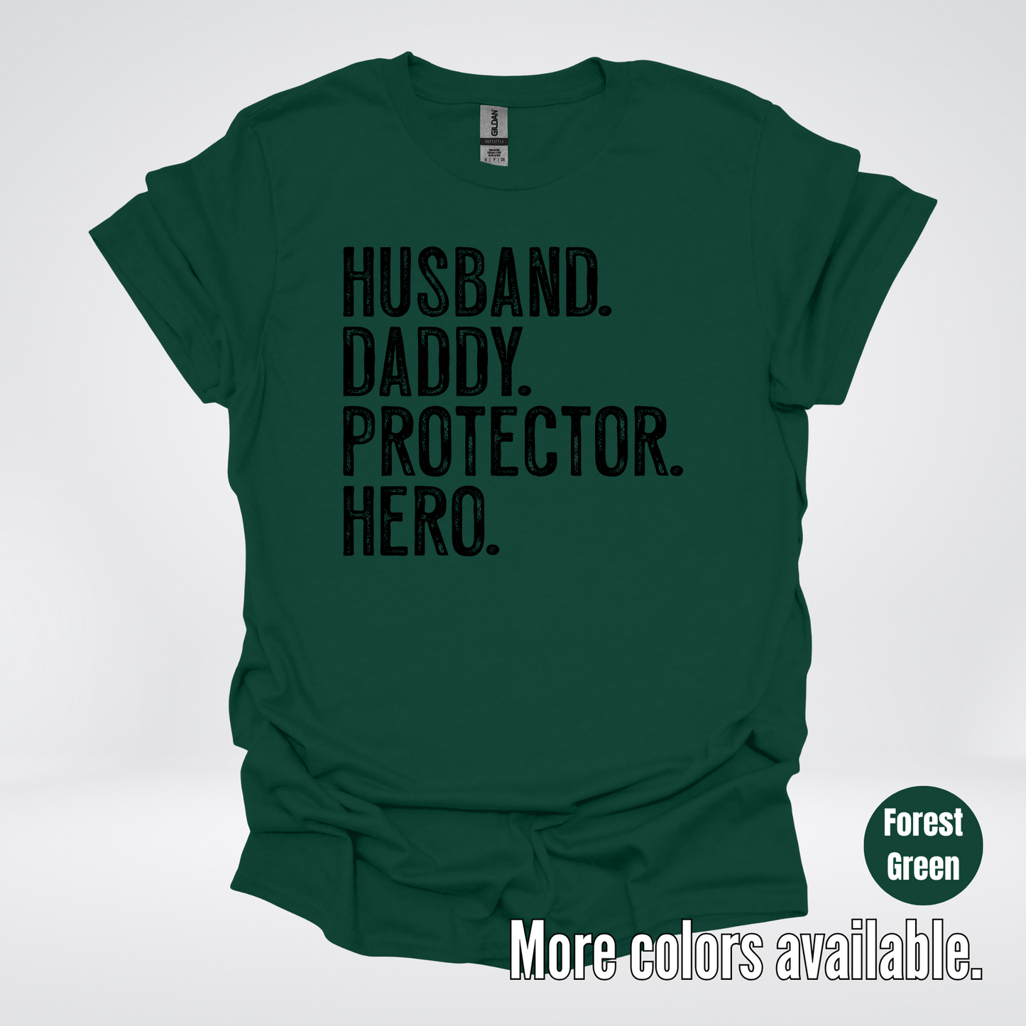 Husband Daddy Protector Hero - Black Design – Father’s Day T-Shirt
