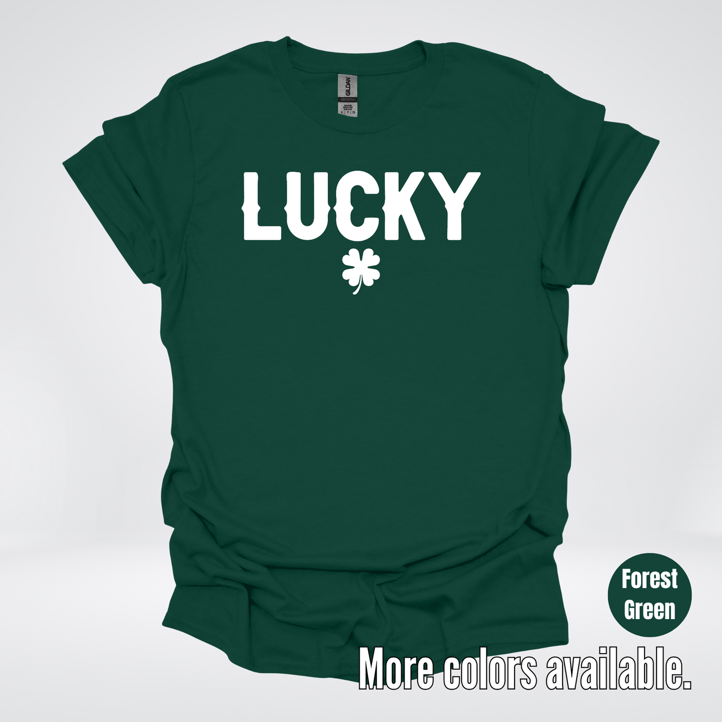 Lucky & Four Leaf Clover - White Design - St. Patrick's Day T-Shirt