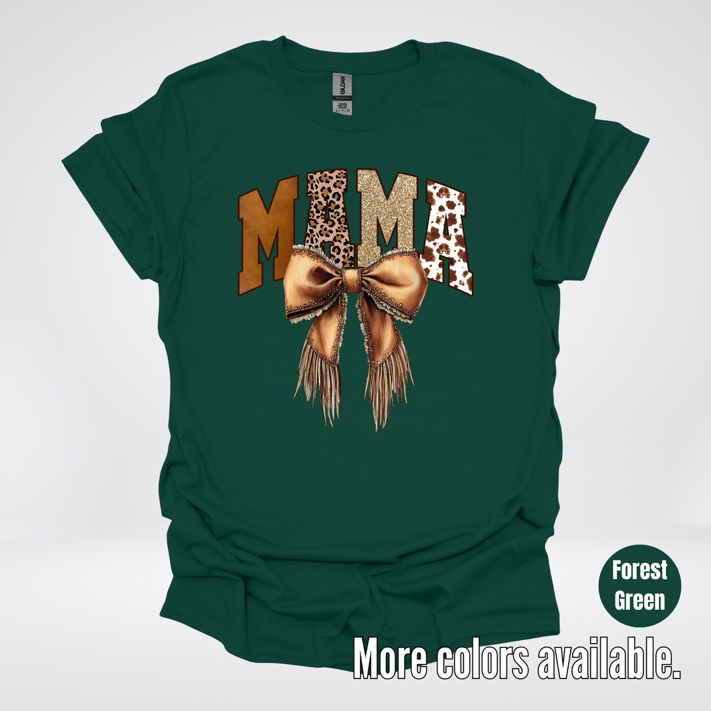 MAMA Western Coquette Leather Bow And Tassels T-Shirt