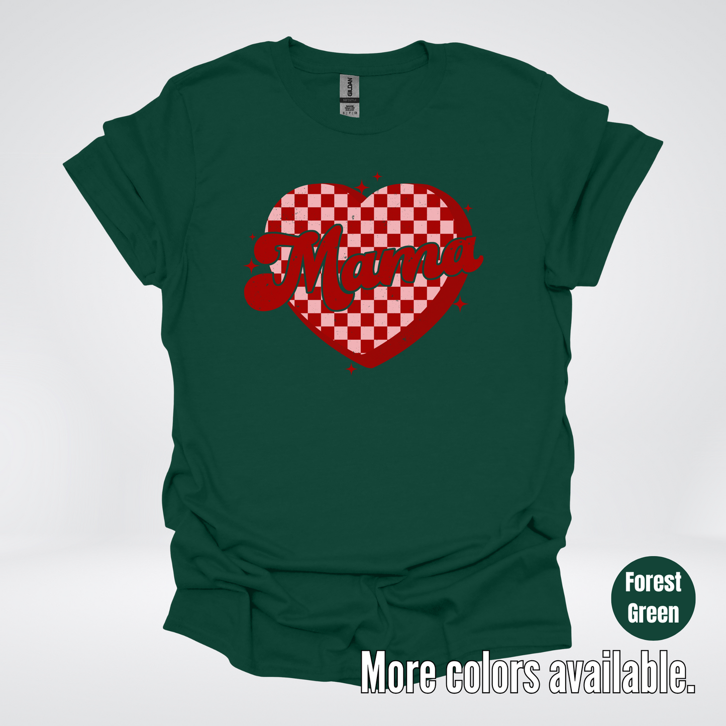 Mama Checkered Heart T-Shirt