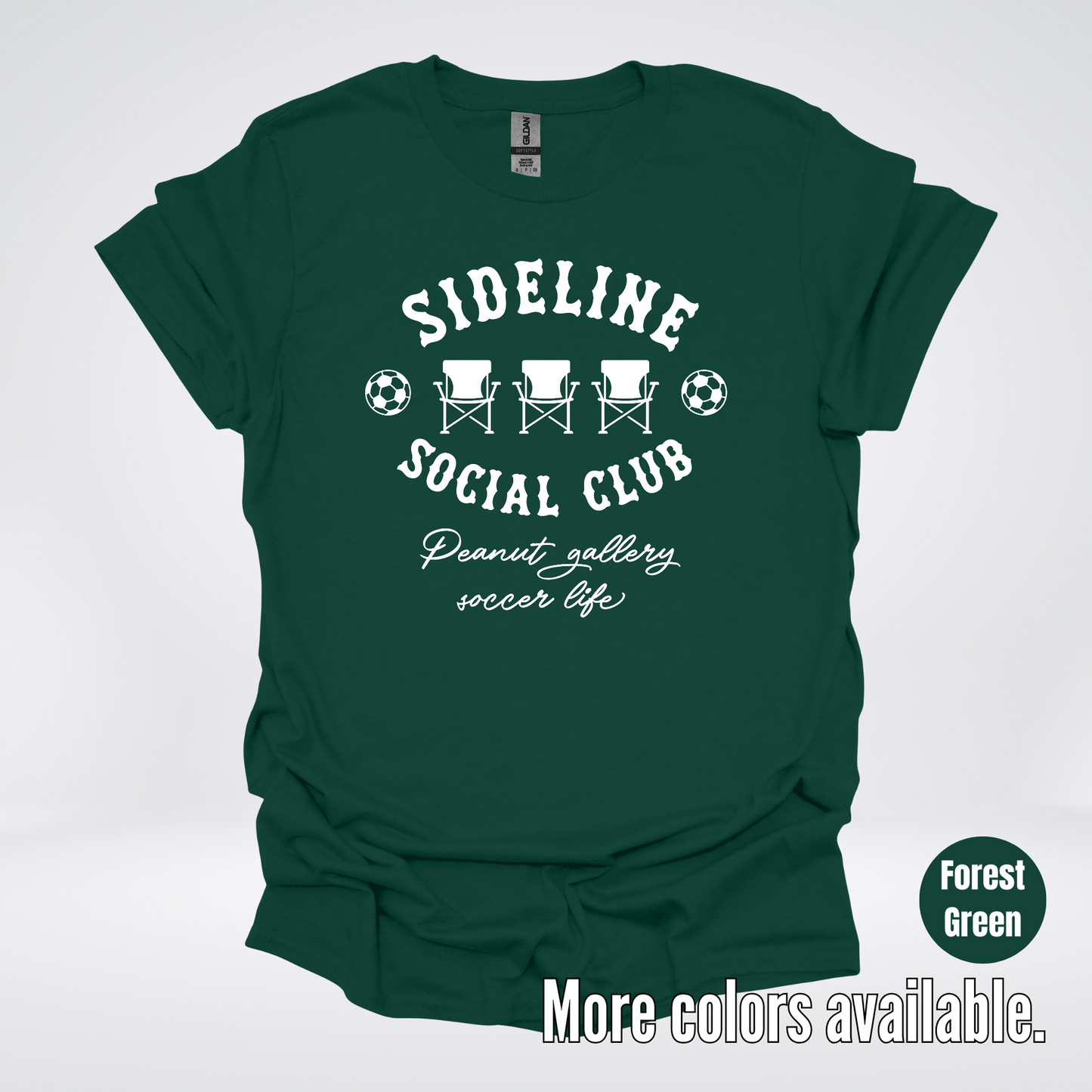 Sideline Social Club Peanut Gallery Soccer Life – White Design – T-Shirt