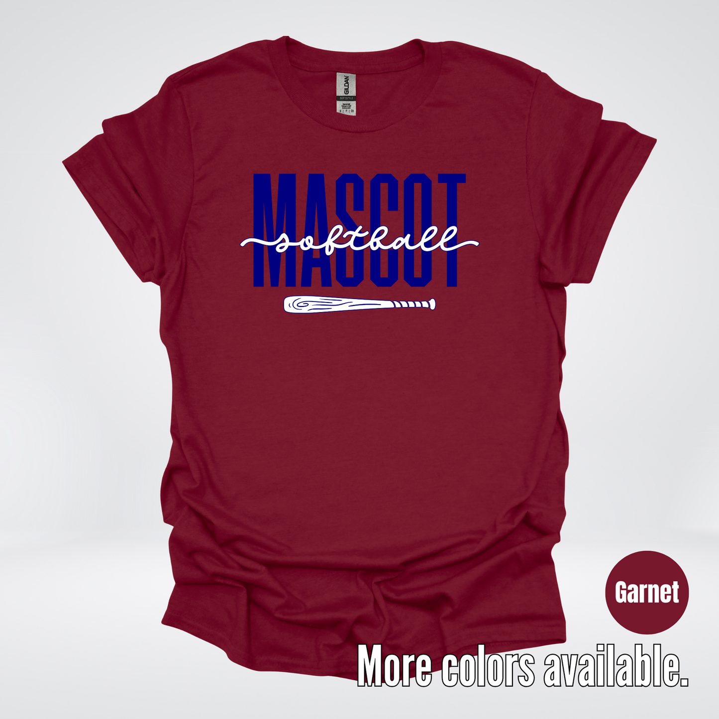 Custom Mascot – Navy - Softball Design 27 T-Shirt