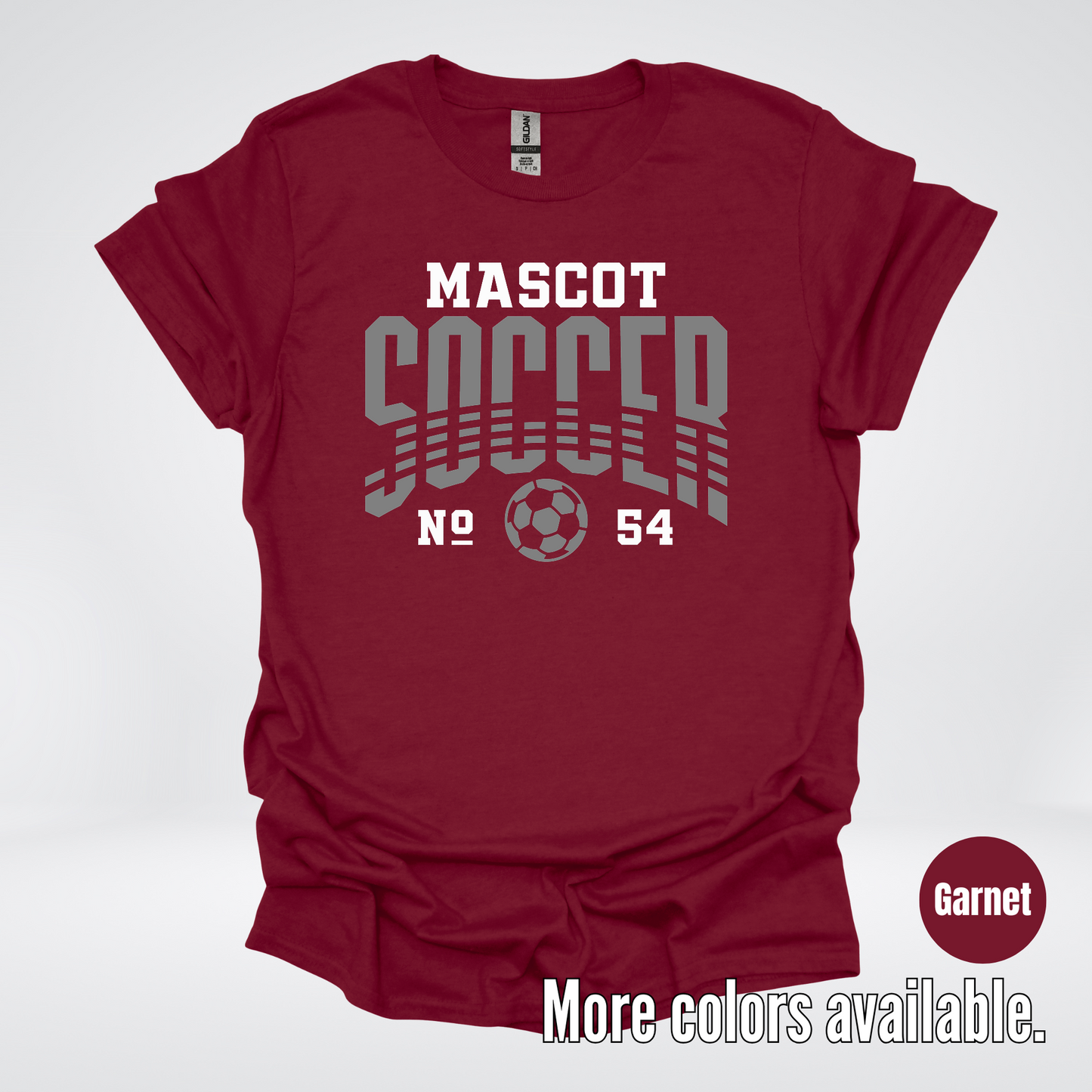 Custom Mascot & Number – Gray Design 01 - Soccer T-Shirt