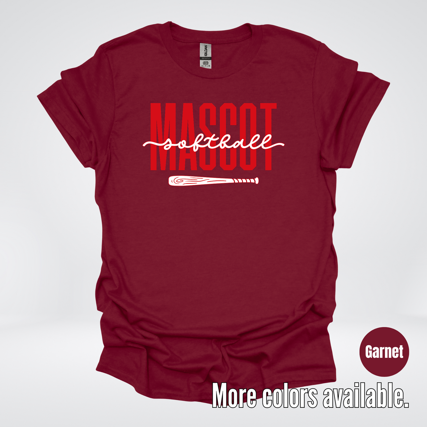 Custom Mascot – Red - Softball Design 28 T-Shirt