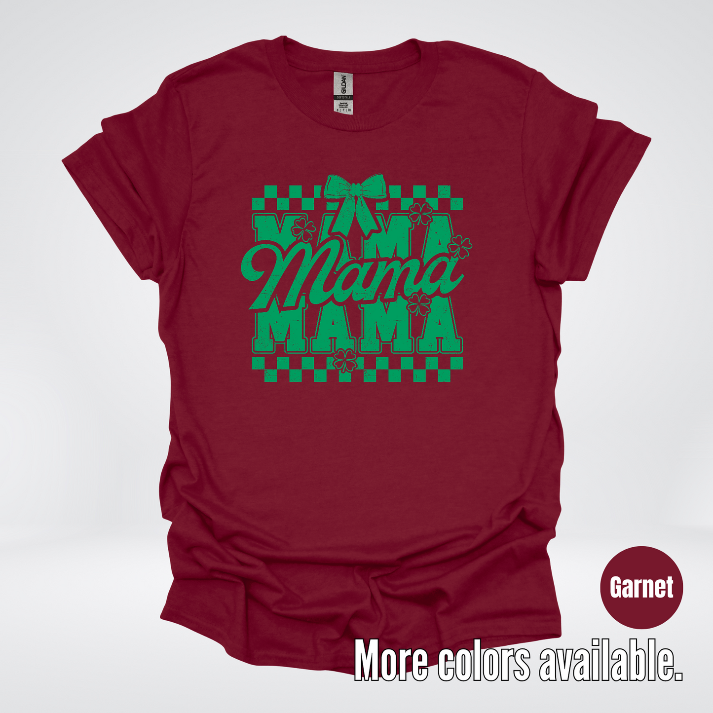 Distressed Saint Patrick’s Day Green Coquette Bow Mama T-Shirt