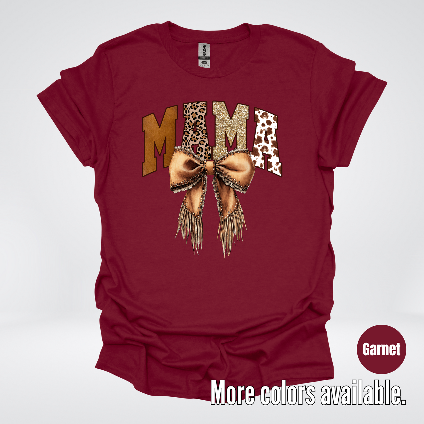 MAMA Western Coquette Leather Bow And Tassels T-Shirt