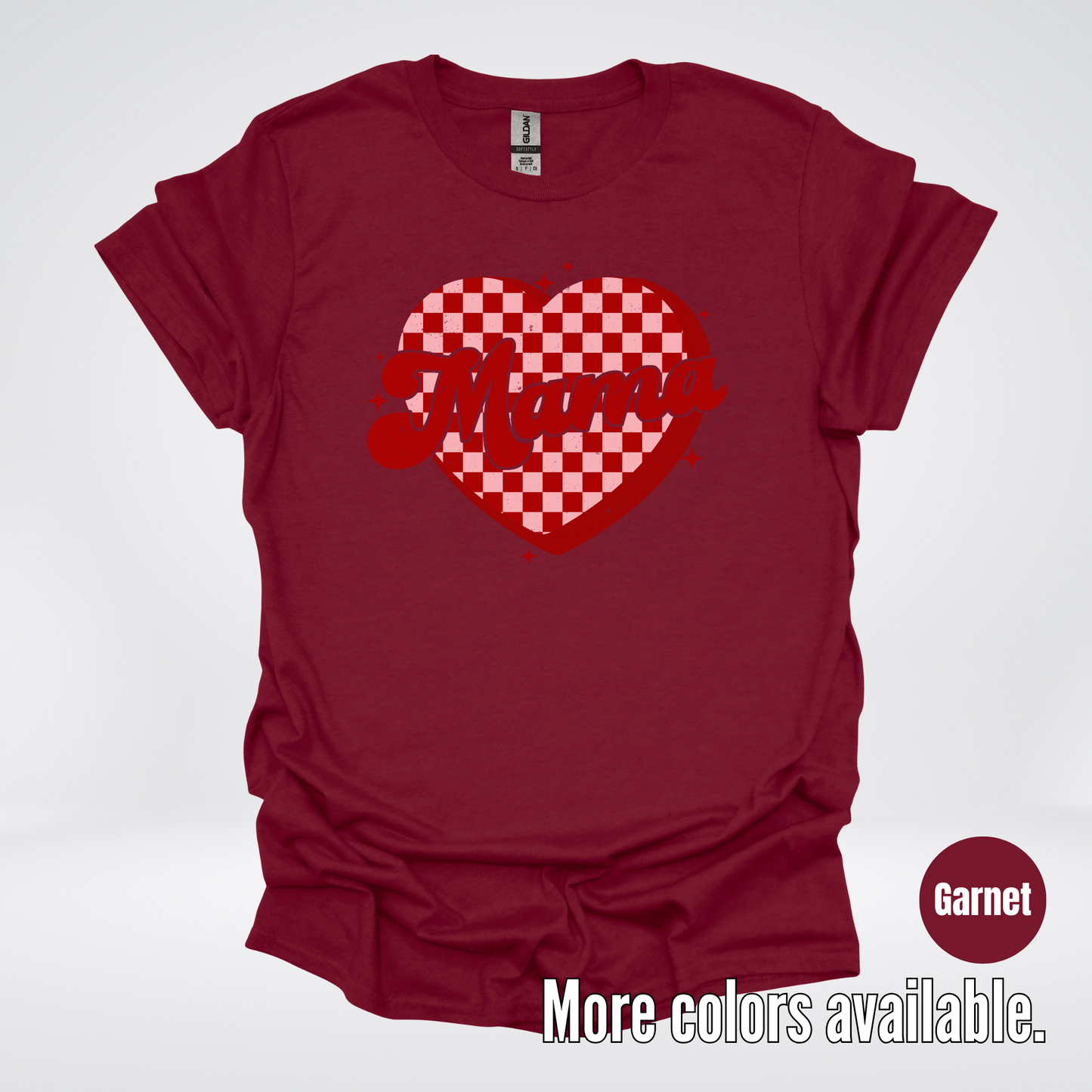 Mama Checkered Heart T-Shirt