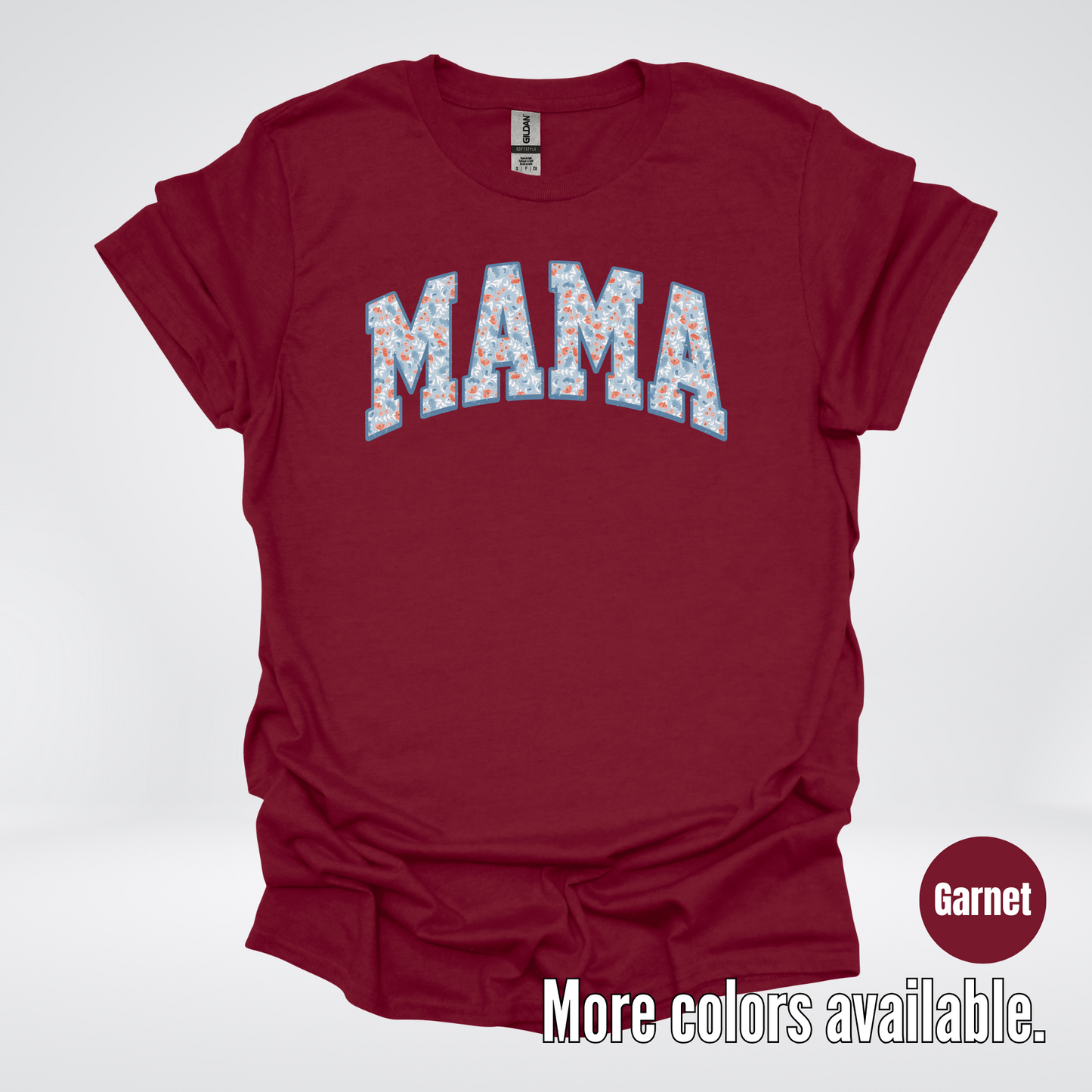 Mama Light Blue Floral T-Shirt