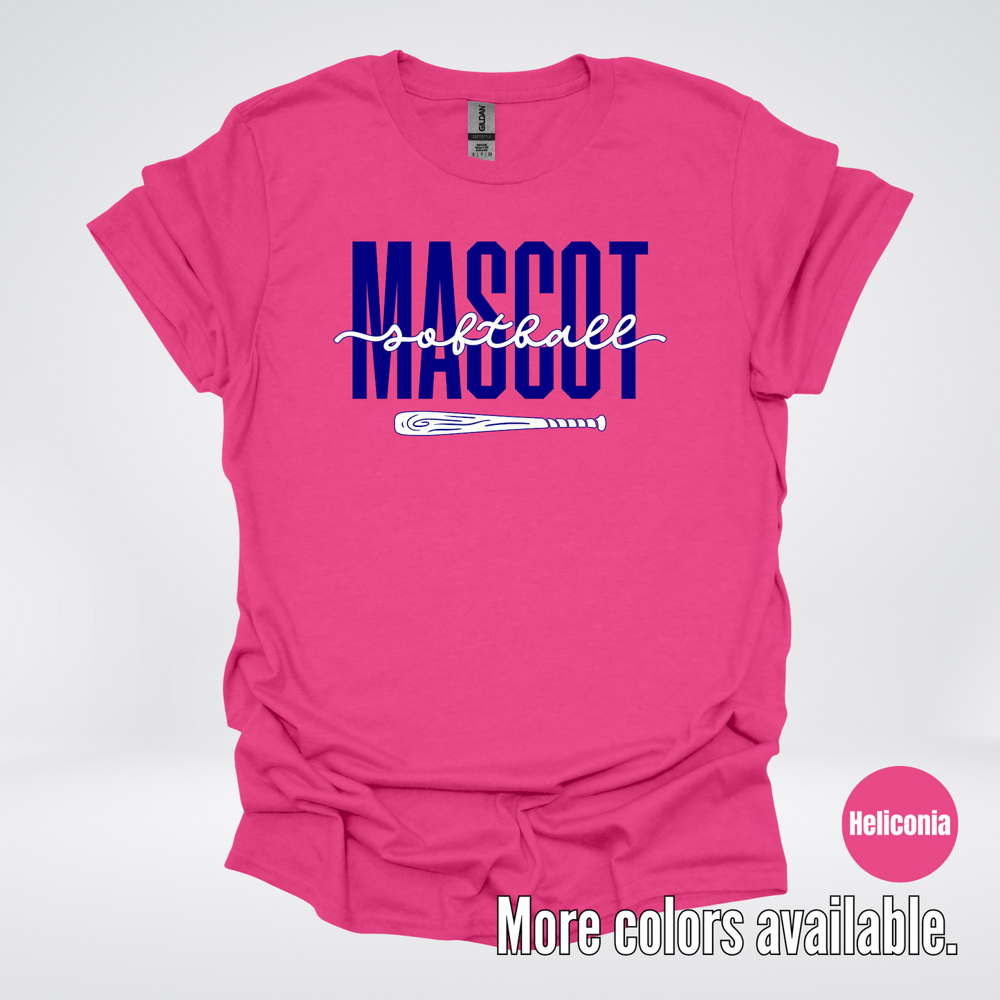 Custom Mascot – Navy - Softball Design 27 T-Shirt