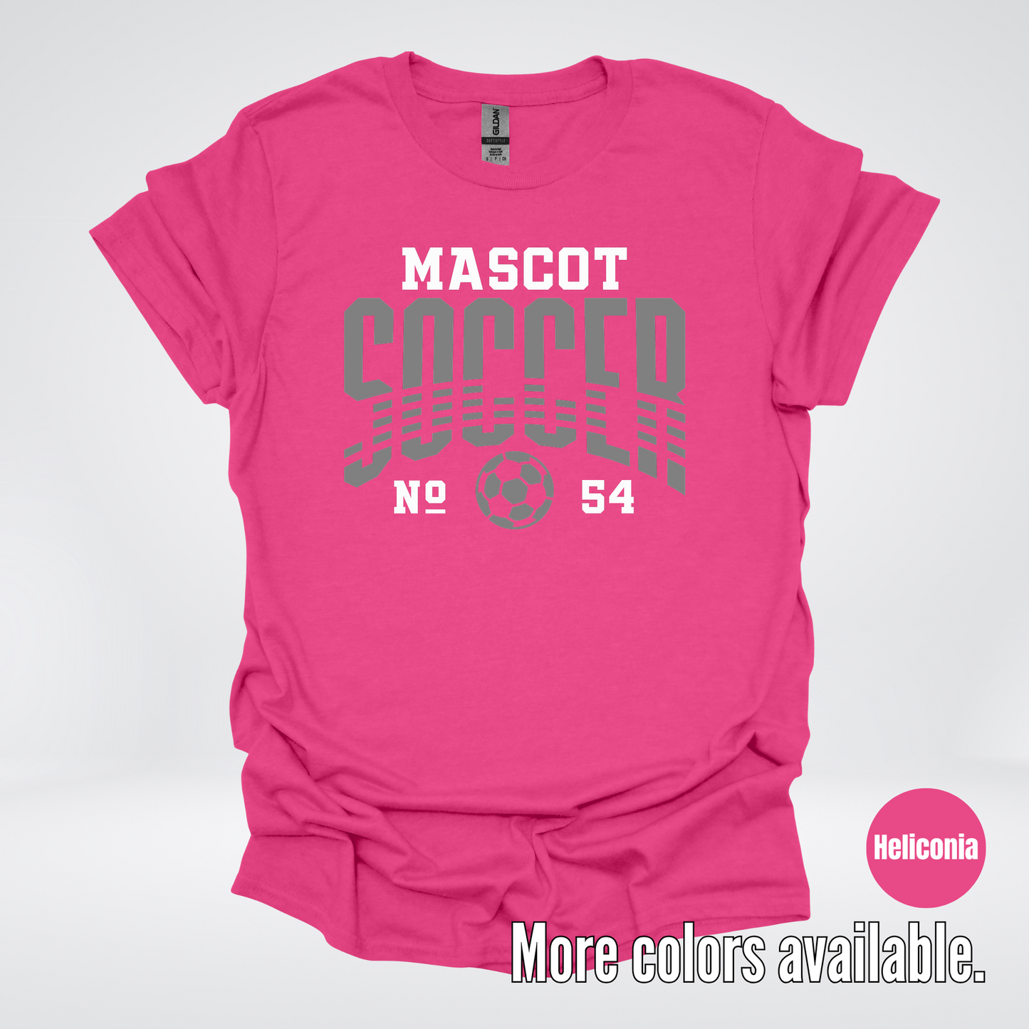 Custom Mascot & Number – Gray Design 01 - Soccer T-Shirt