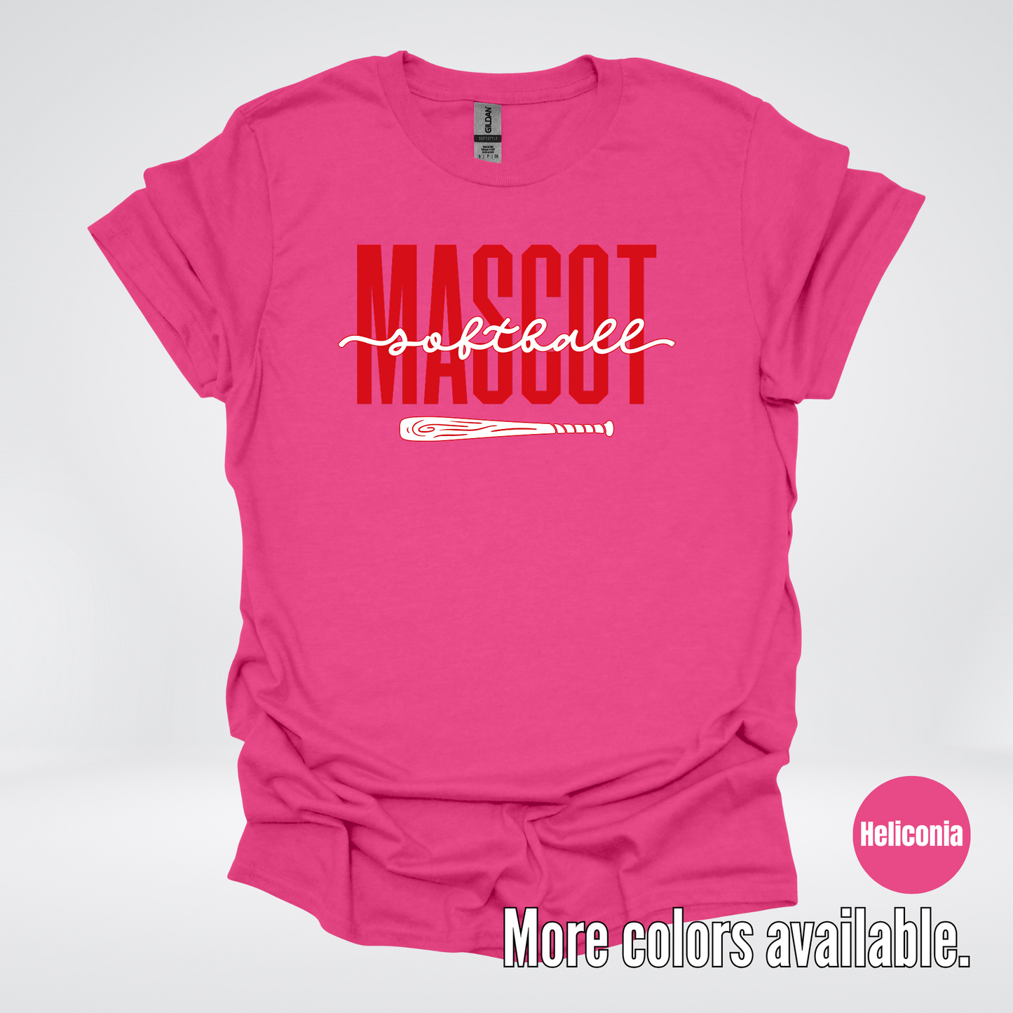 Custom Mascot – Red - Softball Design 28 T-Shirt