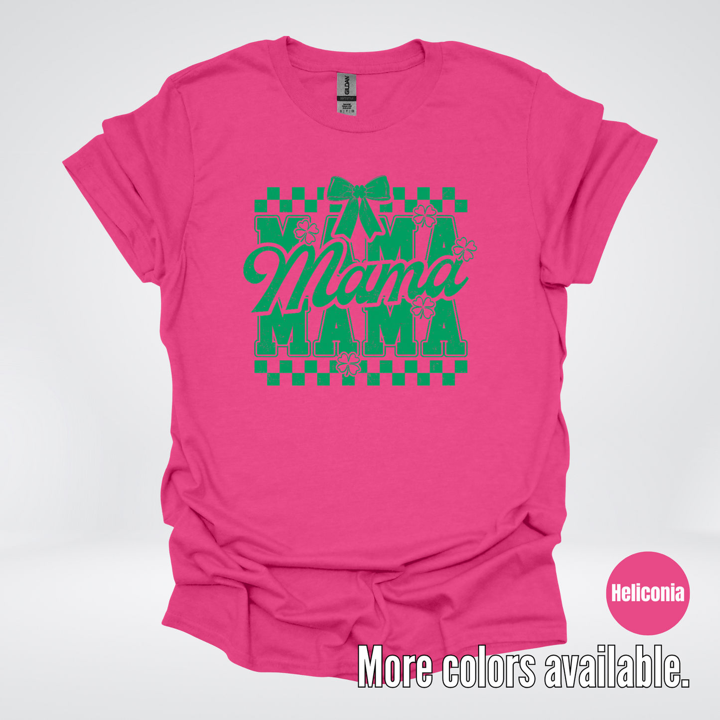 Distressed Saint Patrick’s Day Green Coquette Bow Mama T-Shirt