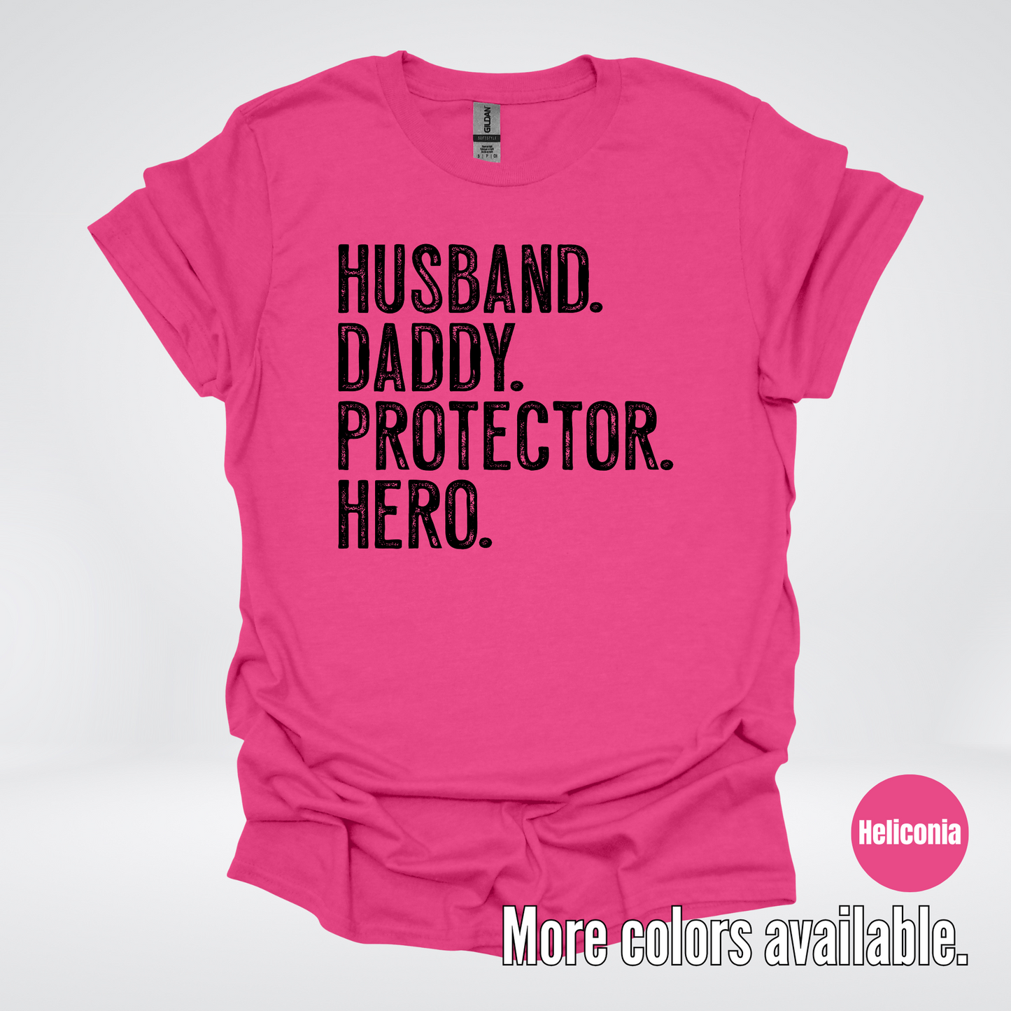 Husband Daddy Protector Hero - Black Design – Father’s Day T-Shirt