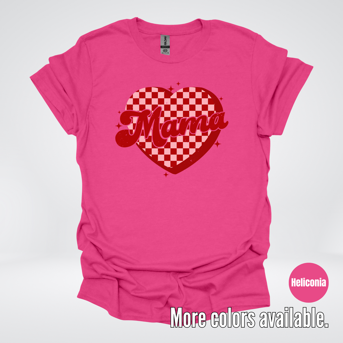 Mama Checkered Heart T-Shirt