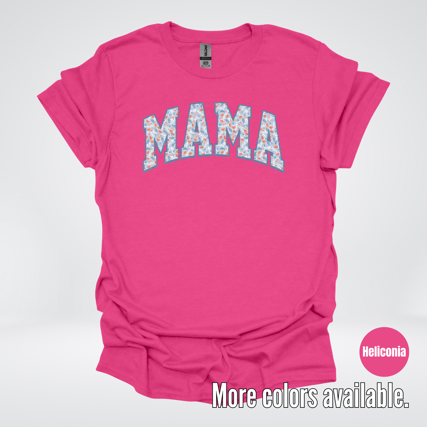 Mama Light Blue Floral T-Shirt