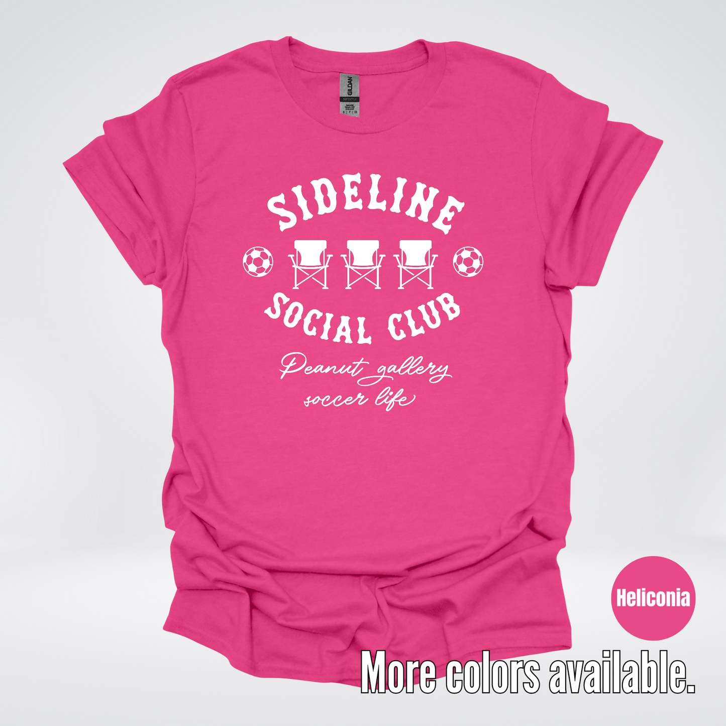 Sideline Social Club Peanut Gallery Soccer Life – White Design – T-Shirt