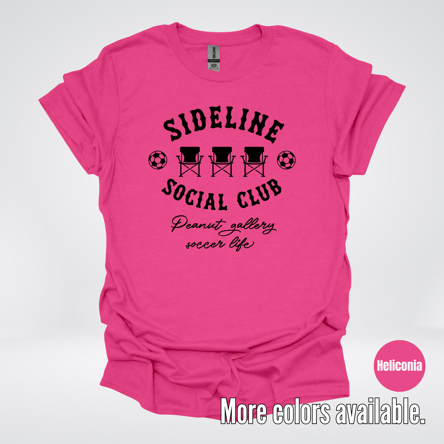 Sideline Social Club Peanut Gallery Soccer Life – Black Design – T-Shirt