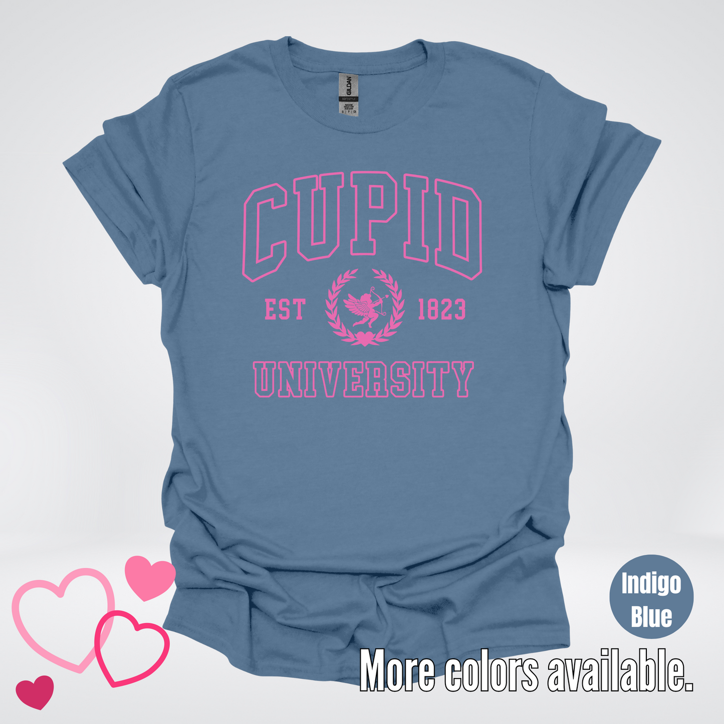 Cupid University Est 1823 Bright Pink Design T-Shirt
