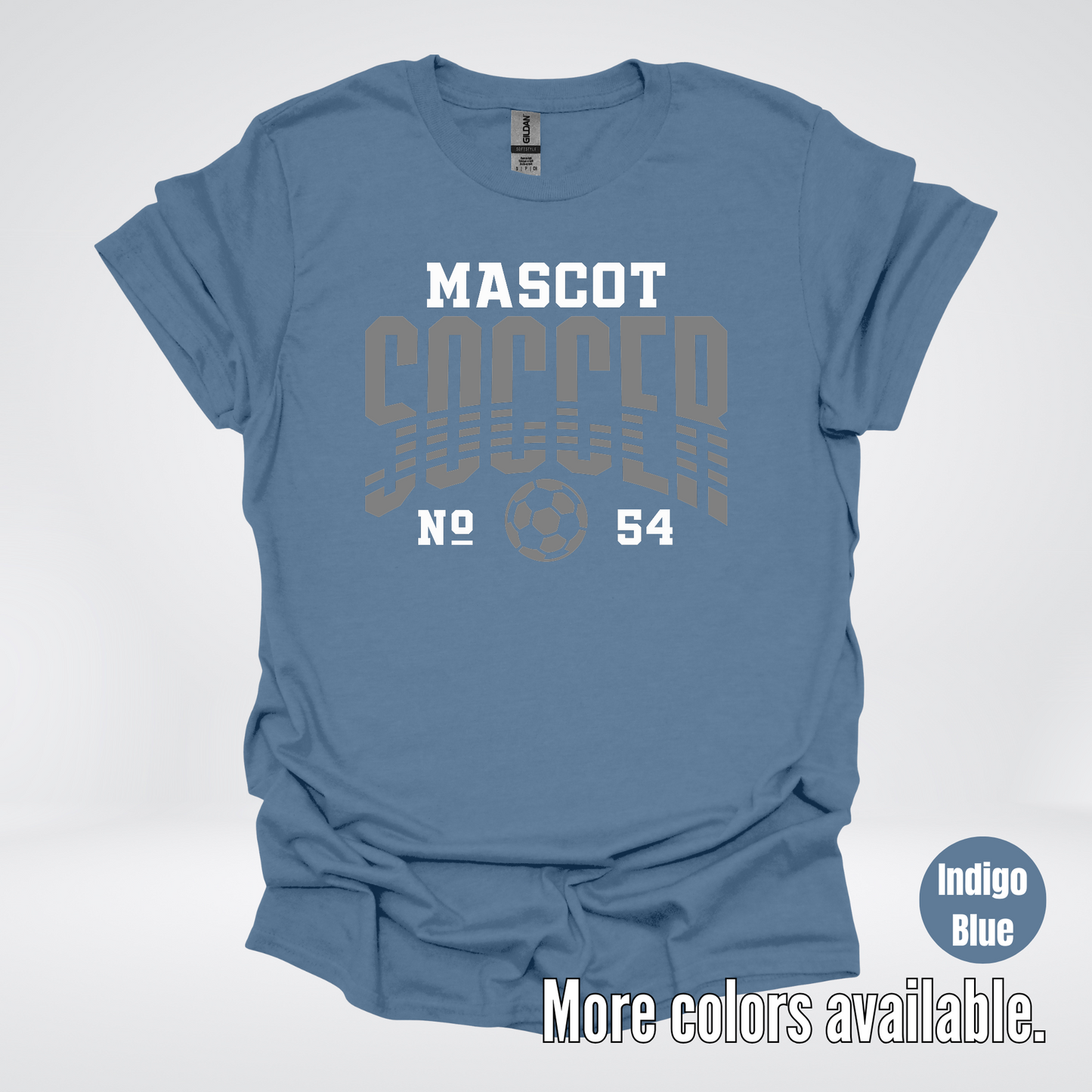 Custom Mascot & Number – Gray Design 01 - Soccer T-Shirt