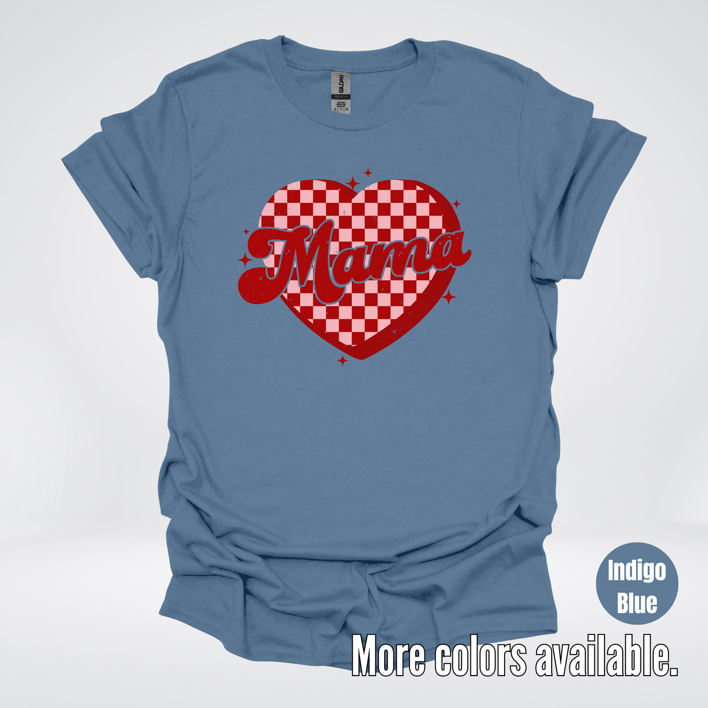 Mama Checkered Heart T-Shirt